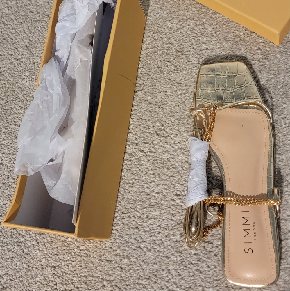 Simmi London Gold Lace-Up sandals
